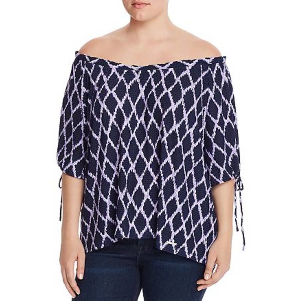 MICHAEL KORS  Lavender Short Sleeve Peasant Top - Picture 2 of 3